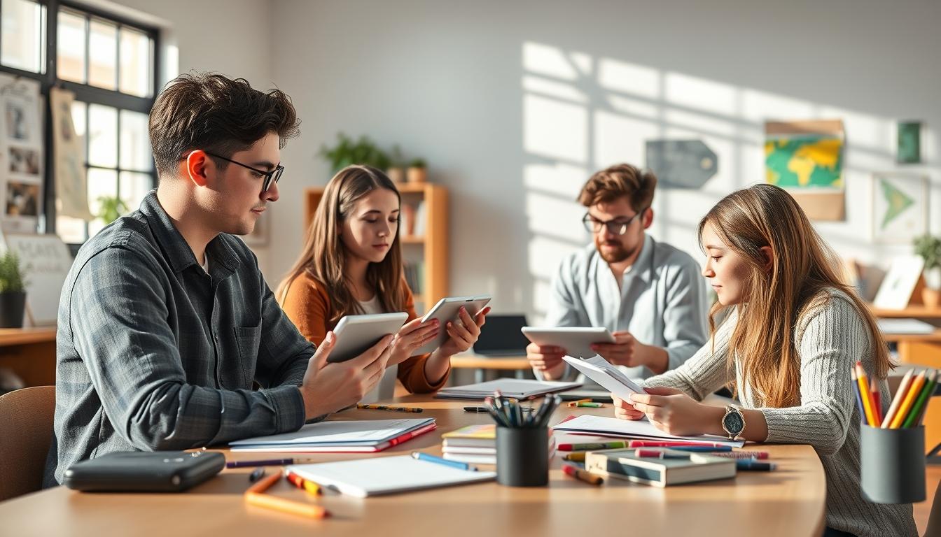 Student preparing for exams with study materials